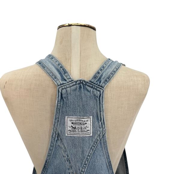 Levi's Norah Skirtall Dress Overall Mini Cotton Denim Blue Size XS - Picture 10 of 16